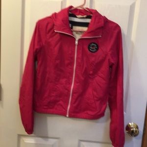 Small Hollister Rain Wind jacket. Pink.